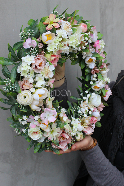 dekoracyjny wianek wiosenny Barbara śr.40cm