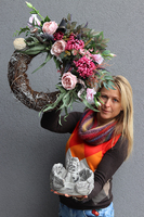 duży nagrobny wieniec z aniołem, Jerano, rozp.60cm 