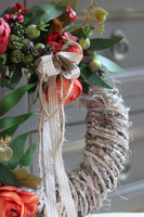 Alnene, efektowny wianek z kwiatami i owocami, śr.28cm