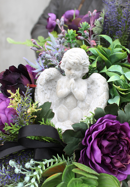 Bellina kompozycja nagrobna z aniołem, wym.30x34x46cm