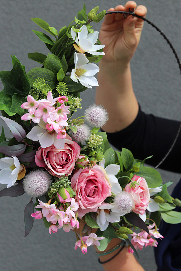 Lotta Subtelle, wyjątkowy wianek na drzwi na obręczy, śr.40cm