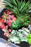 gumowa sztuczna roślina na gałązce, Sukulent 95, wym.23x20cm