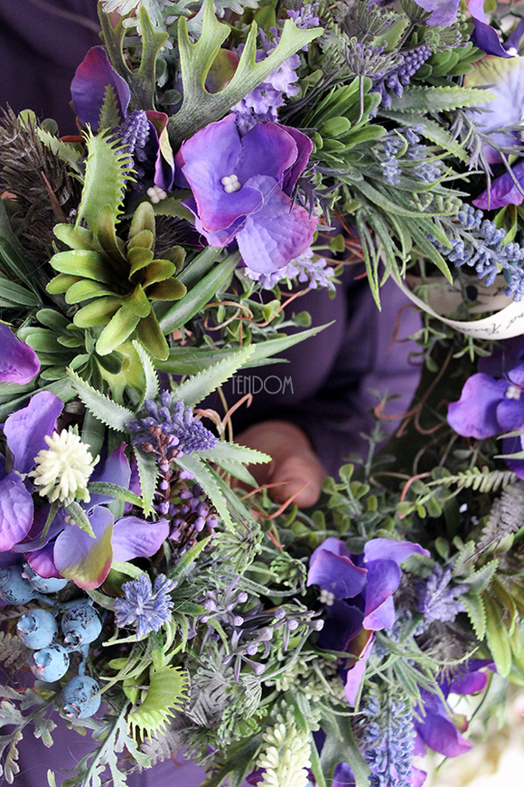 wianek dekoracyjny Sukulent, śr.35cm