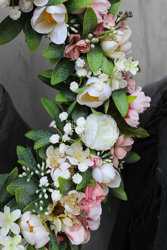 dekoracyjny wianek wiosenny Barbara śr.40cm