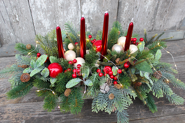 Choinka dekoracyjny stroik świąteczny / kompozycja,  wys.33cm  