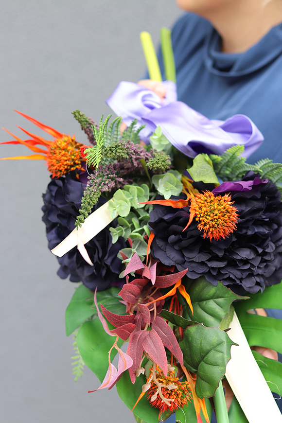 bukiet / dekoracja nagrobna / wiązanka na Święto Zmarłych, Terona dł.80cm