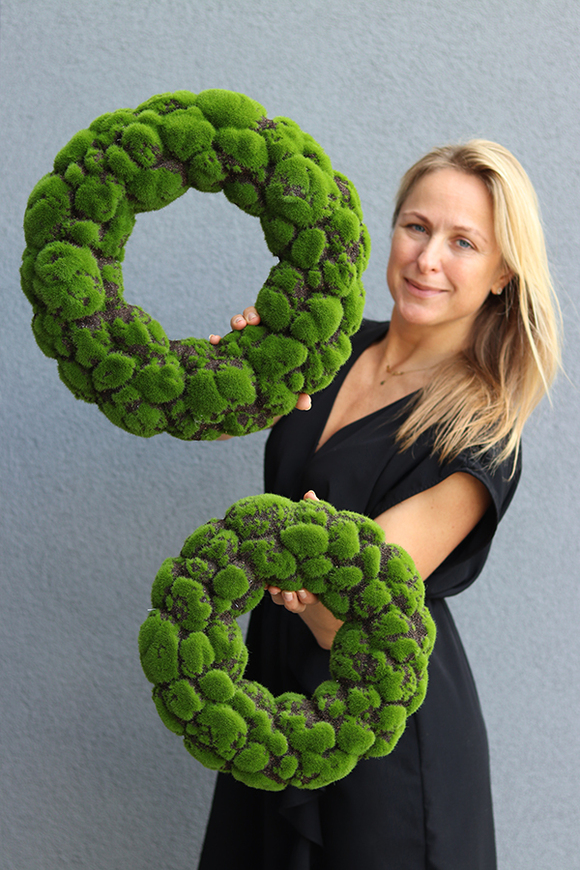 dekoracyjny wianek z mchu, śr.40cm