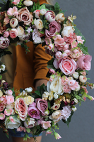 Bella Jesienna Dekora, jesienny kwiatowy wianek na drzwi, śr.50cm 