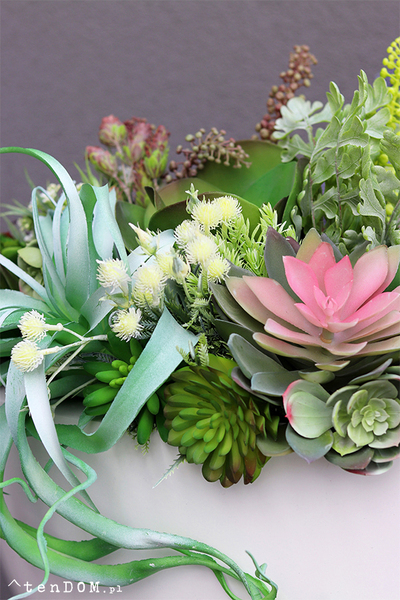 Cruzita Cacti Fiberglass, sukulenty w owalnej donicy, wys.62cm