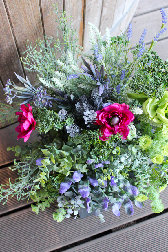 kompozycja Fuksja w sześciennej donicy, wys.47cm