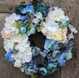 dekoracyjny wianek Caryca Blue Mini, śr.32cm 