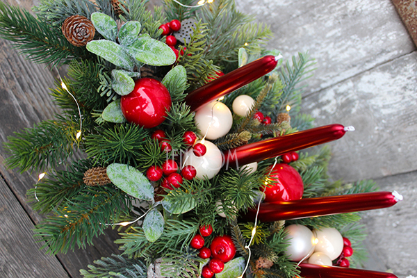 Choinka dekoracyjny stroik świąteczny / kompozycja,  wys.33cm  