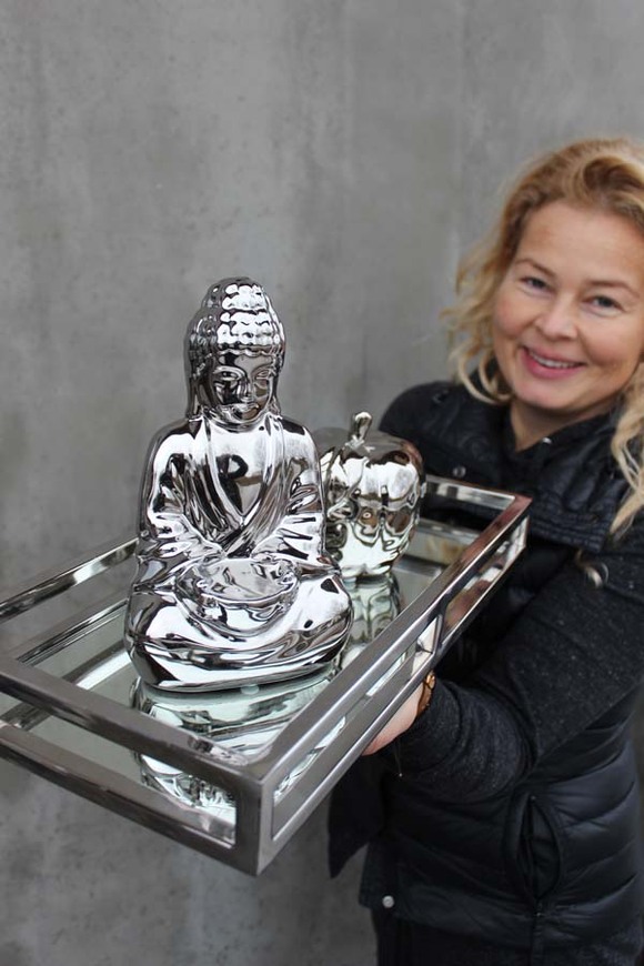 Glamour Budda, figurka ceramiczna, wys.21cm