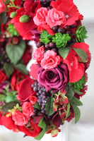 Czerwona Milanda, piękny wianek na drzwi, śr.30cm 