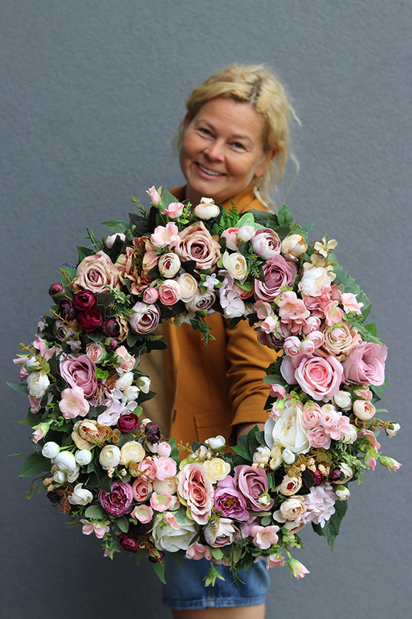 Bella Jesienna Dekora, jesienny kwiatowy wianek na drzwi, śr.50cm 