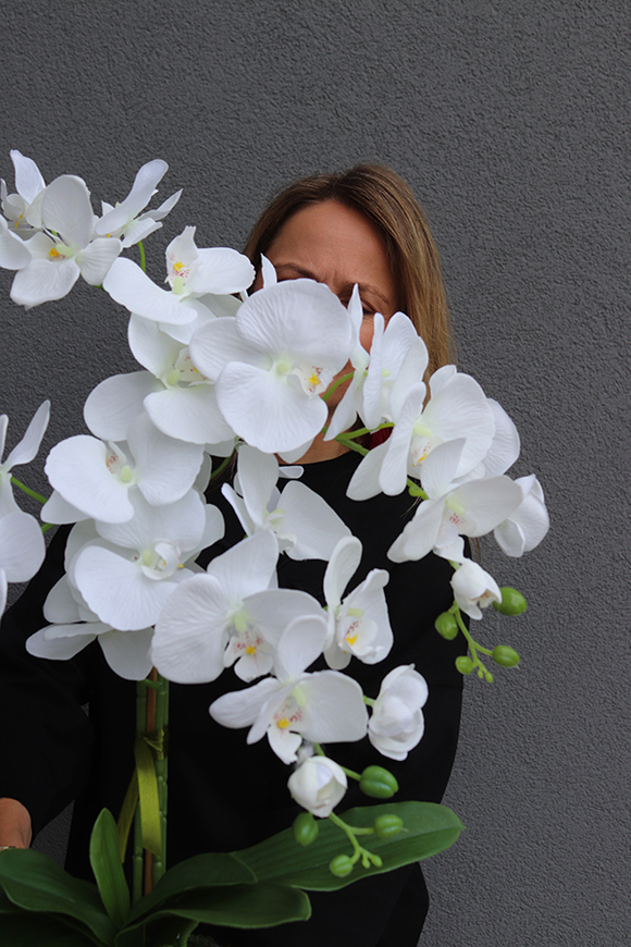 Bielisa Glamour, sztuczny storczyk w porcelanowym wazonie, wys.70cm