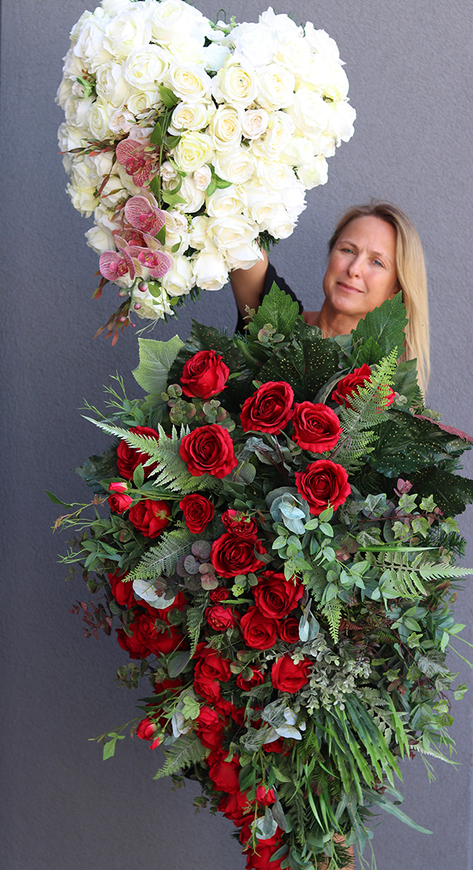 bogata wiązanka nagrobna, Luiza Mirra, dł.102cm 