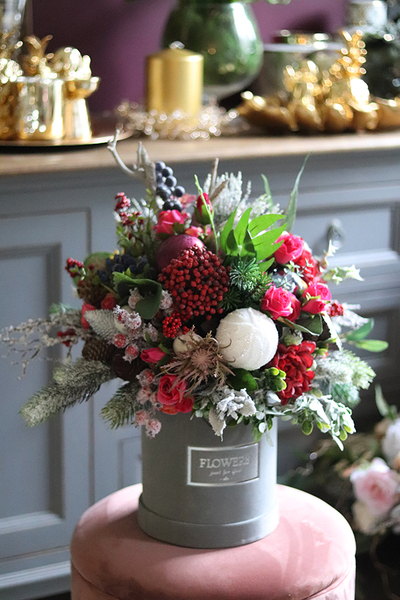 Fenicja, zimowy welurowy flowerbox, wys.50cm 