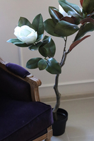 Drzewko Magnolia, sztuczne drzewo z gumowymi kwiatami, mniejsze, wys.104cm 