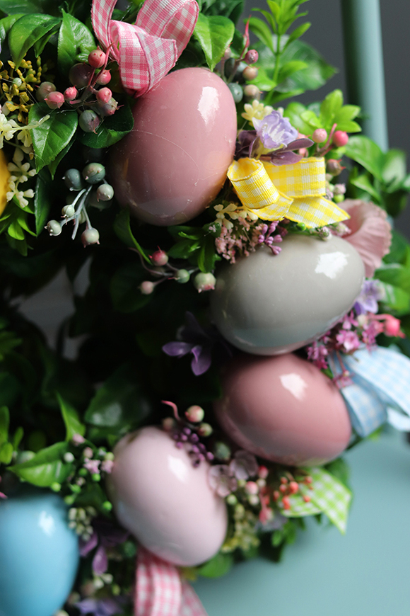 Redona, kolorowy wianek wielkanocny z jajkami, śr.30cm