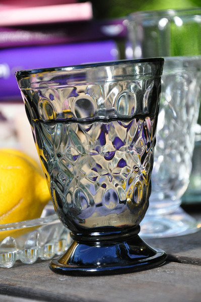 Lyonnais / Charlotte 6 szarych szklanek La Rochere, wys.11cm