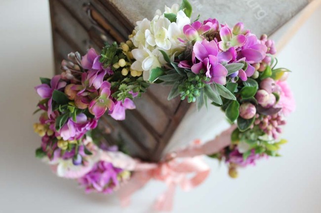 Camille, kwiatowy wianek na głowę, rozmiar uniwersalny 