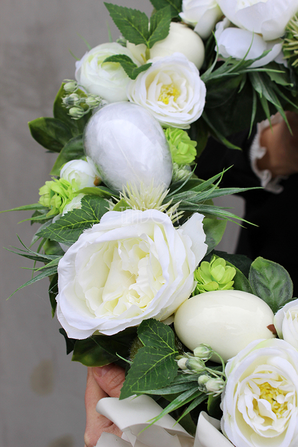 dekoracyjny wianek wiosenny Wielkanoc, śr.43cm  