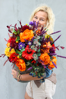 Energia Jesieni, kompozycja kwiatowa / bukiet / Flowerbox wys.55cm 