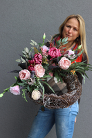 duży nagrobny wieniec z aniołem, Jerano, rozp.60cm 