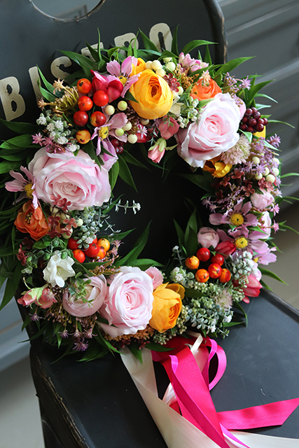 komplet dekoracji wiosennych Salla, wianek & kula kwiatowa, komplet