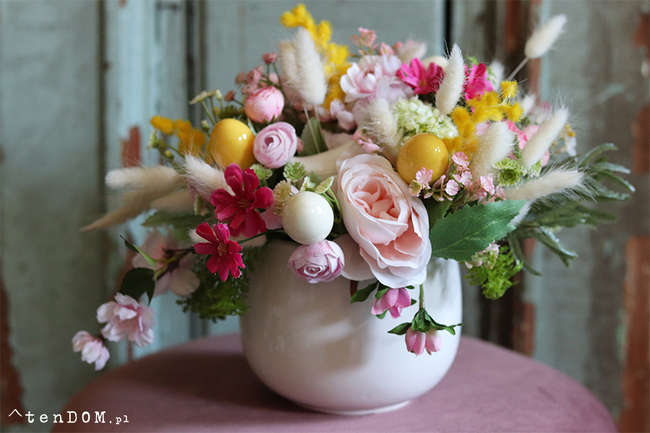 stroik wielkanocny w naczyniu, Retto - Radosny Czas, wym.18x20cm 