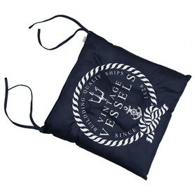 dekoracyjna poduszka na krzesło, granatowa, Vessels, wym.40x40cm