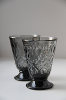 Lyonnais / Charlotte 6 szarych szklanek La Rochere, wys.11cm