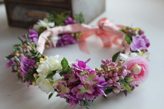 Camille, kwiatowy wianek na głowę, rozmiar uniwersalny 