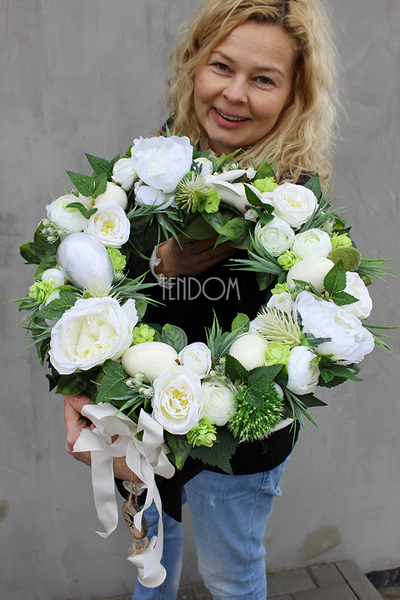 dekoracyjny wianek wiosenny Wielkanoc, śr.43cm  