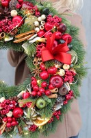 Christmas Decor z lampkami led (ciepłe światło) wianek świąteczny, śr.48cm