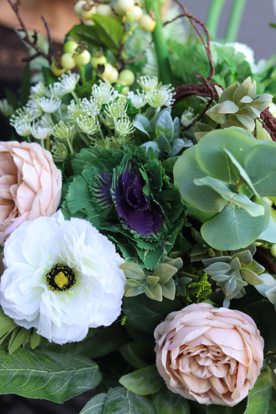 bardzo długa kompozycja nagrobna, Izolda Hemina, wym.40x110cm