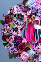 bogaty fioletowy wianek z jagodami, Pilasa, śr.44cm 