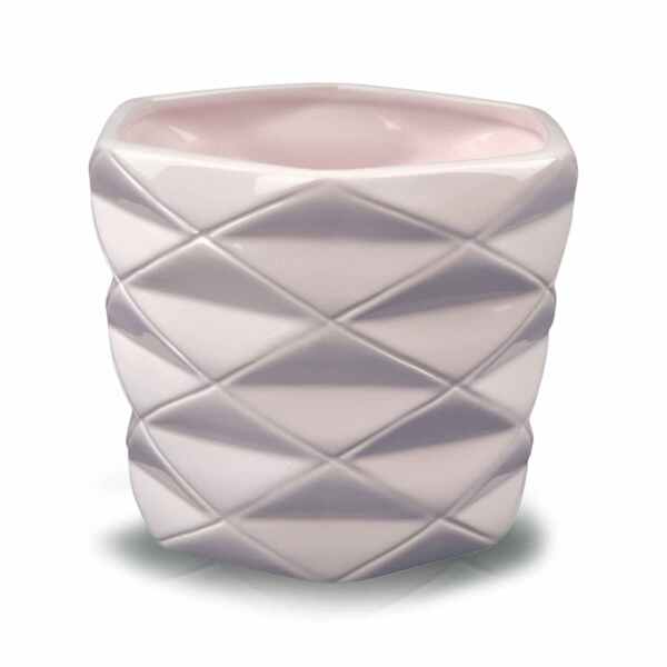 Ramona Pink, osłonka z geometrycznym wzorem, wys.13cm 