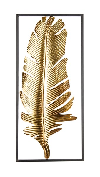 Feathers, złoty decor ścienny / pióro, wym.88x40cm