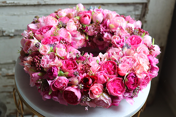 bardzo bogaty wianek, Rosanotto Tenata, śr.38cm