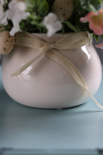 Deluni Ecru, kompozycja wielkanocna z kokardką, wys.20cm