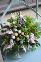 kompozycja / stroik wielkanocny, Zajączek, wys.26cm