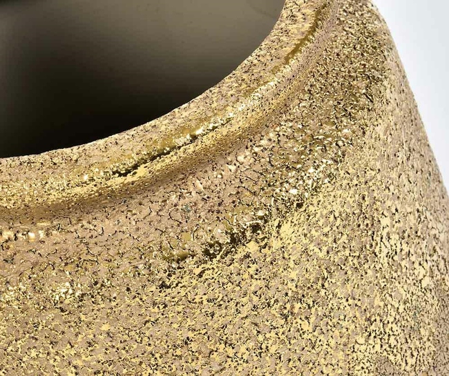 lśniąca złota osłonka / doniczka Barok Old B, wym.18x18x14cm