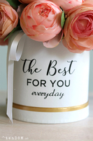 flowerbox z różowymi pełnikami, Marlena, wys.25cm 