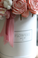 Demila, kwiatowy flowerbox z bawełną, wys.35cm