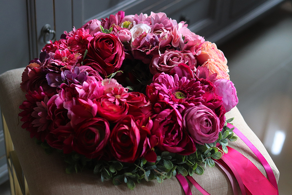 Amanita, wianek na drzwi w intensywnych barwach, śr.40cm  