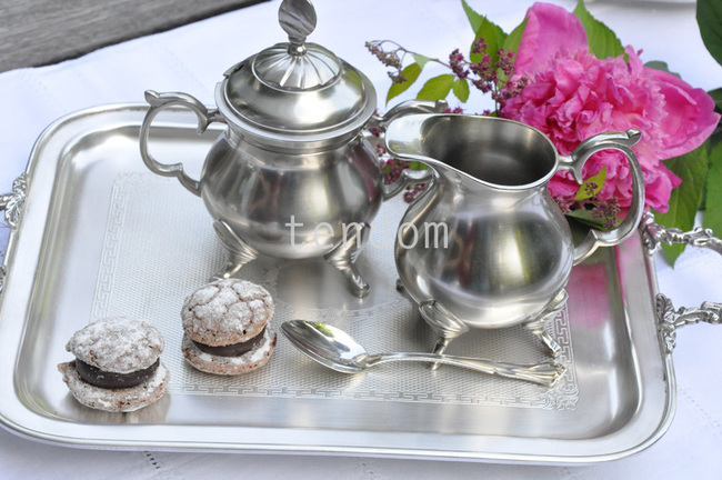 cynowany komplet do kawy Tivoli (mlecznik, cukiernica, łyżeczka) 