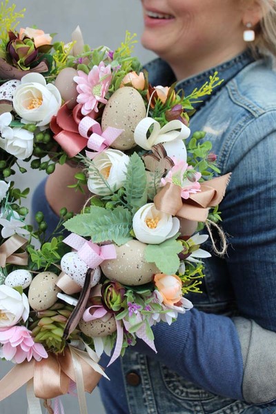 dekoracyny wielkanocny wianek na drzwi / stroik na stół Rella, śr.30cm