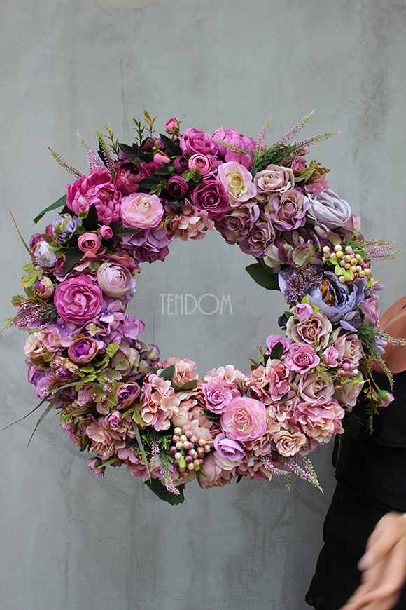 Bella Jesienna, kwiatowy wianek na drzwi, śr.55cm  